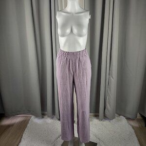 Ninexis Womens Lavender Cotton Linen Elastic Waist Lounge Pants Size Small (NWT)